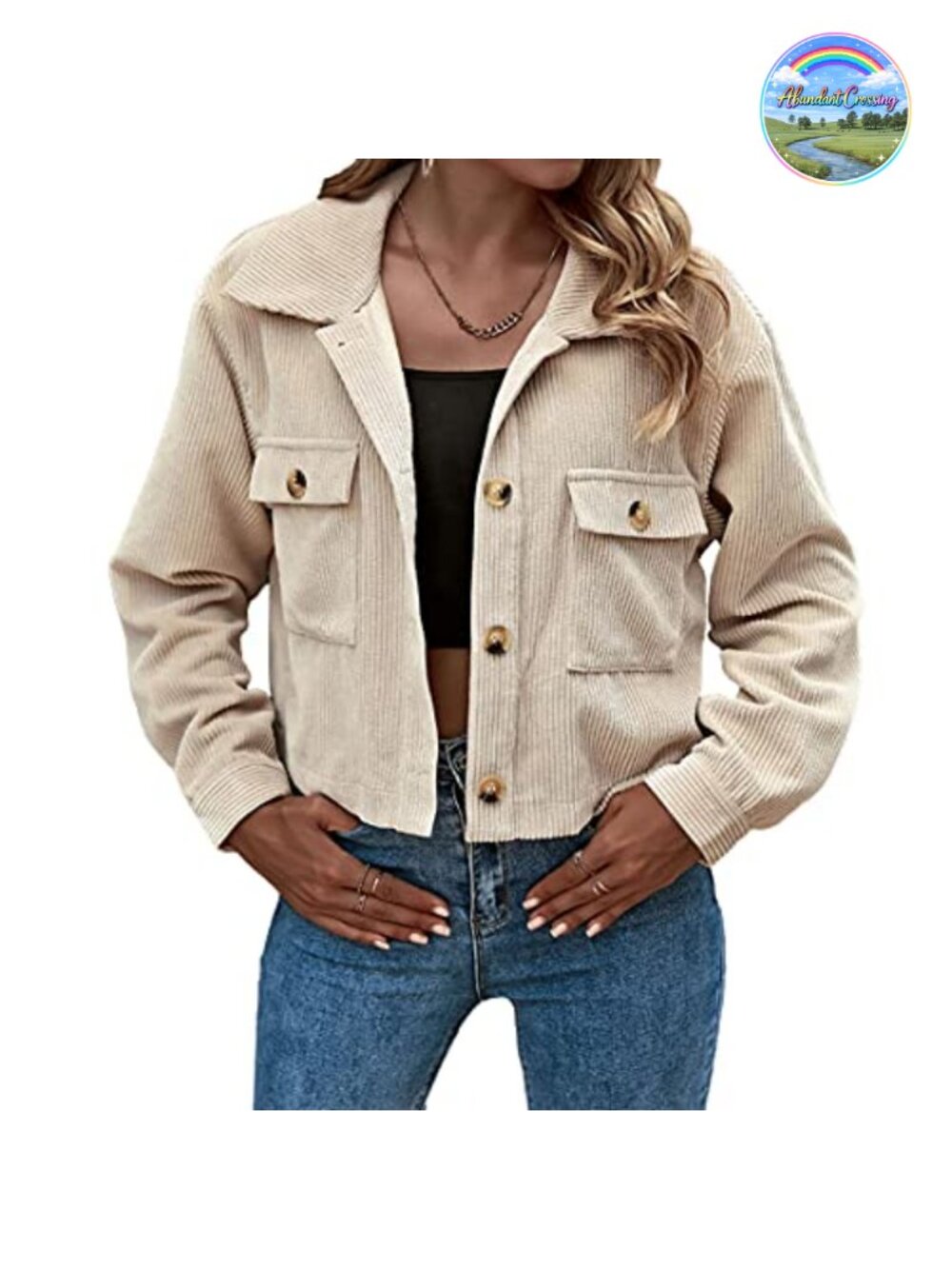 Cropped Corduroy Plaid Shacket Button Up Shirt Jacket